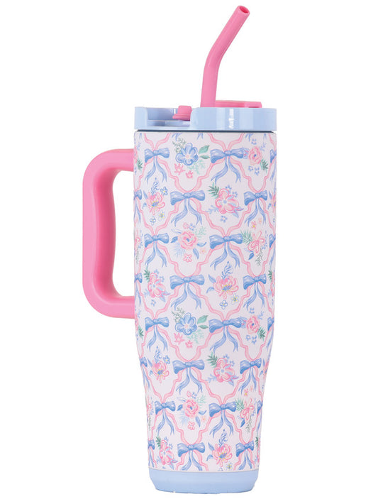 Tumbler 40oz Floral Bows