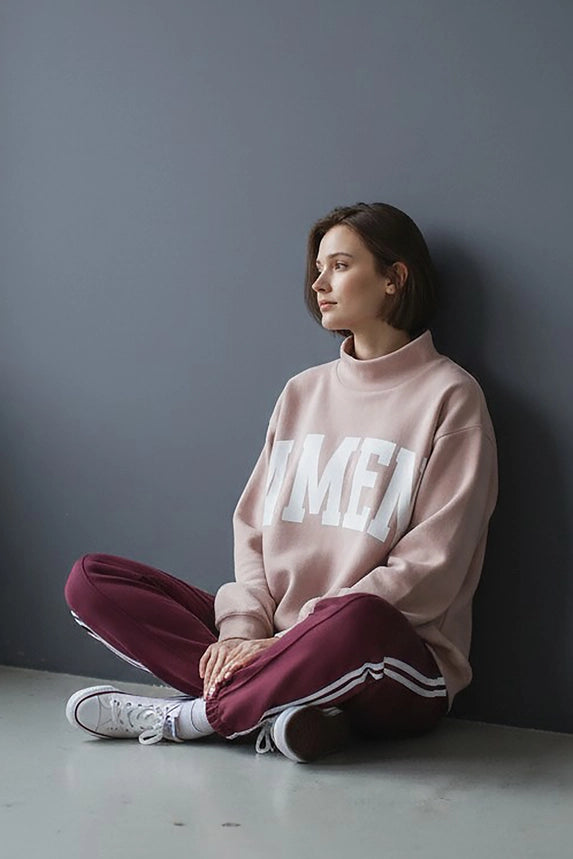 WWJD/AMEN Reversible Blush Mock Neck
