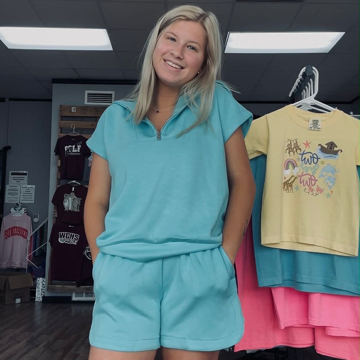 Scuba Shorts Set Aqua