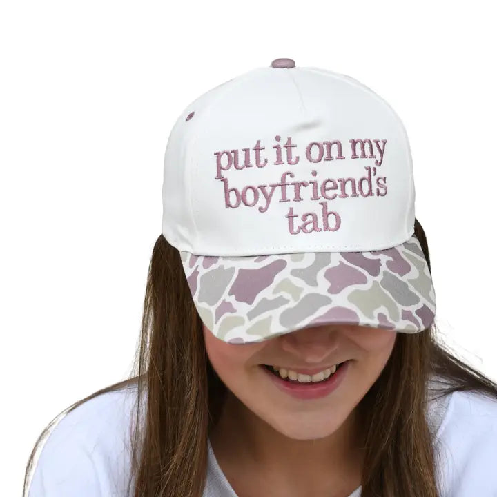 Lulu Mac Camo Hat Boyfriend's Tab Rose