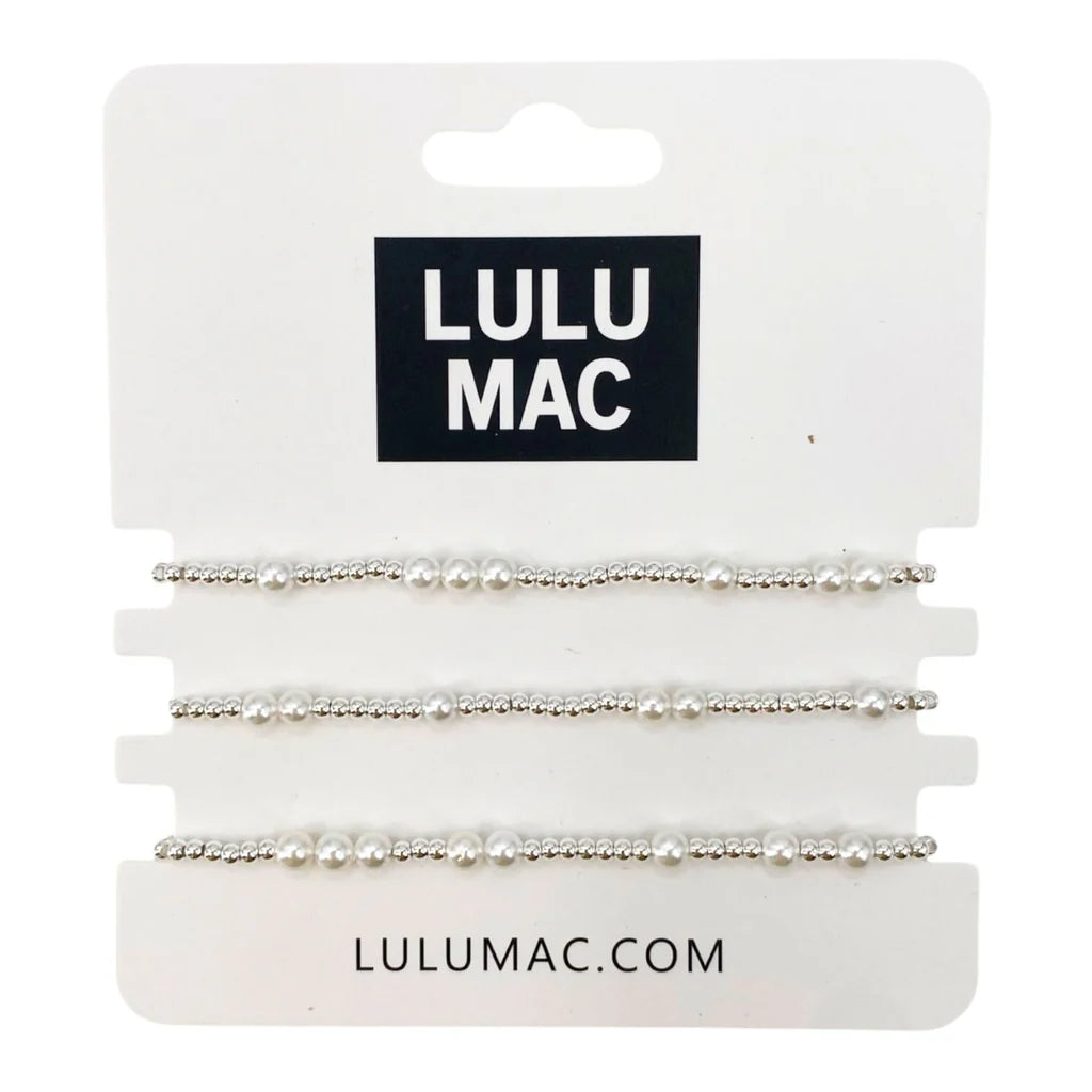 Lulu Mac 3 Stack Bracelet Silver