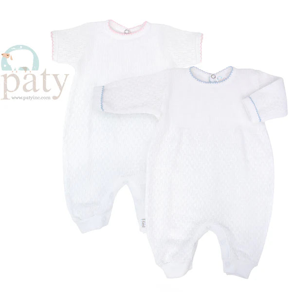 Paty, Inc LS Romper with Key Hole Back