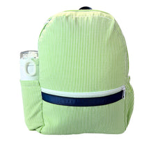 Load image into Gallery viewer, Oh Mint! Large Seersucker Backpack with Pockets
