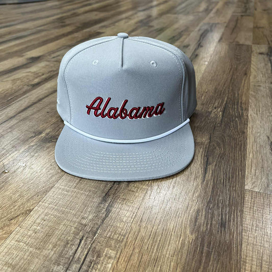 3D AL Hat Rope Flat Bill Grey