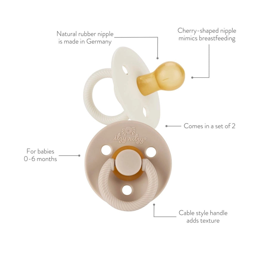 Itzy Soother Natural Rubber Paci Sets 0-6m