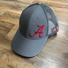 Load image into Gallery viewer, Alabama Off Center Script A Trucker Hat