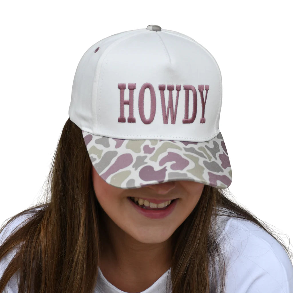 Lulu Mac Hat Camo Howdy Rose