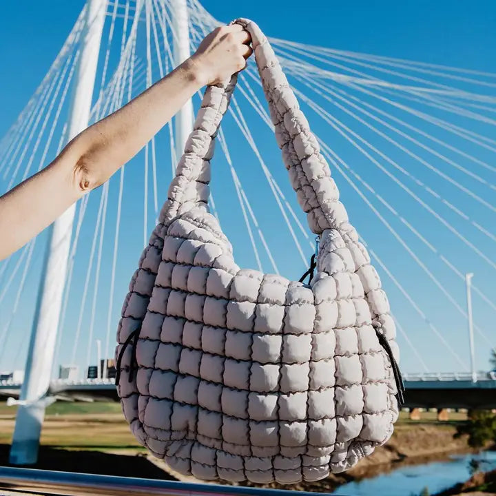 Quilted Oversized Bag Purse Sand