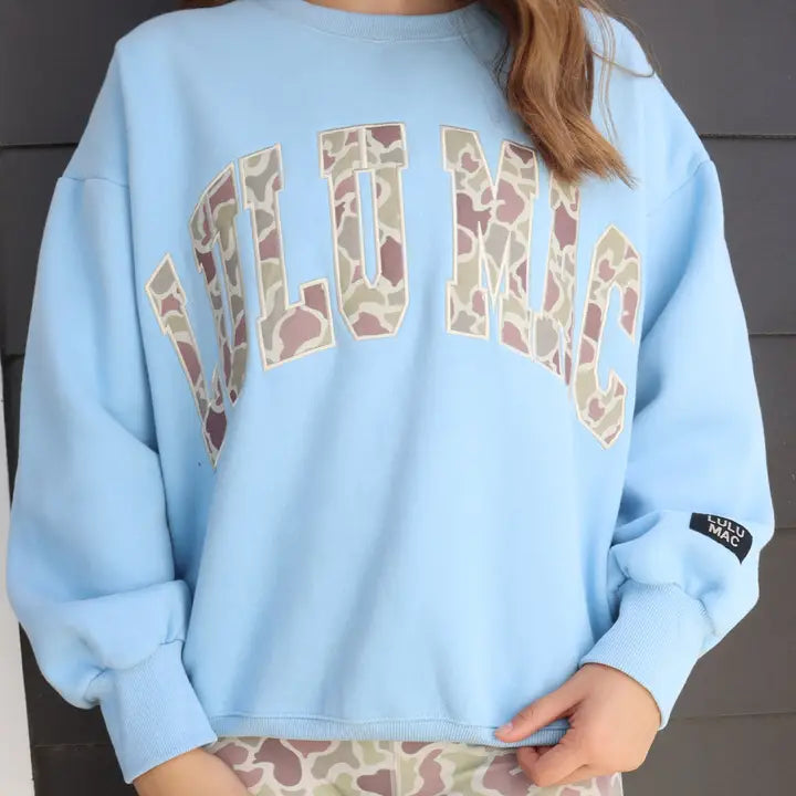 Lulu Mac Sweatshirt Light Blue with Camo