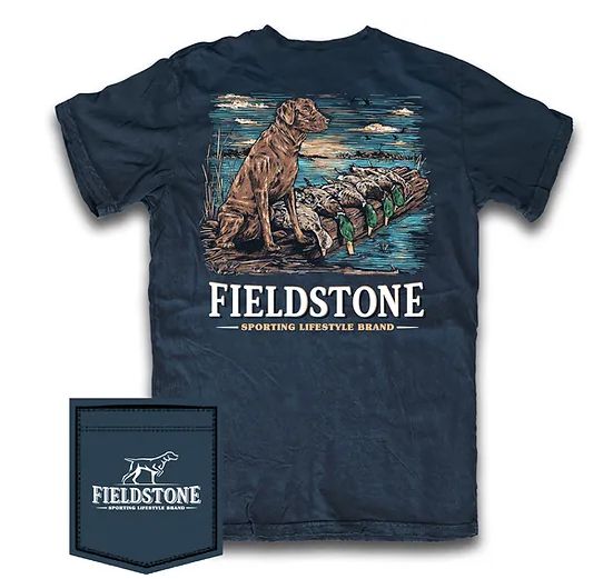Fieldstone Dogs and Ducks Short Sleeve Navy