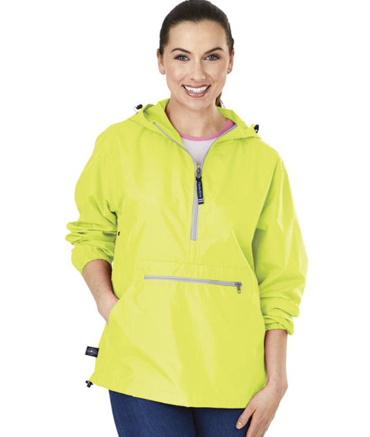 Adult Neon Yellow Charles River Pack-N-Go Pullover