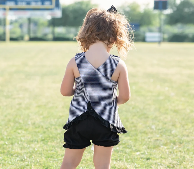 Jellybean Black Stripe Swing Back Bloomer Set