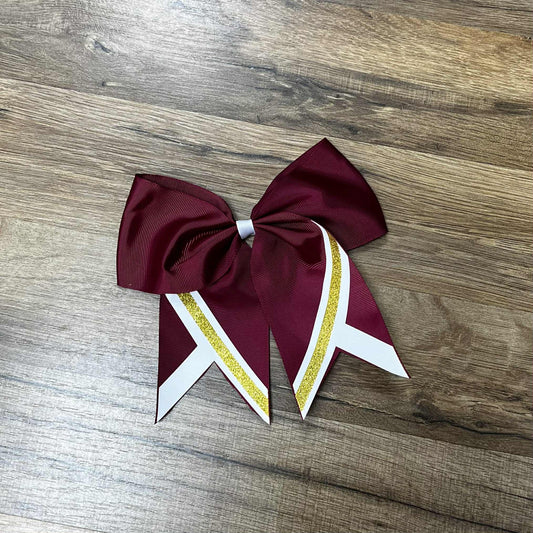 Cheer Ponytail Hairbow Mar & Gold