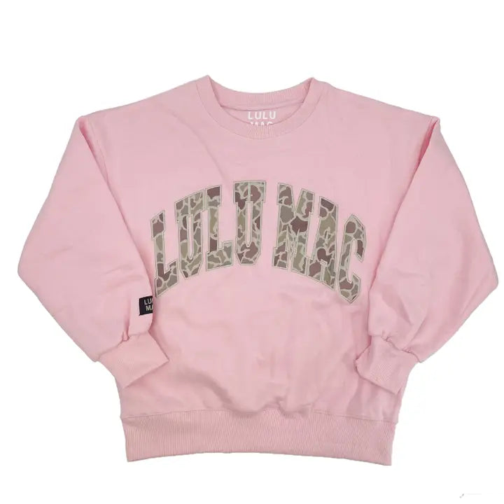 Lulu Mac Sweatshirt Light Pink with Camo