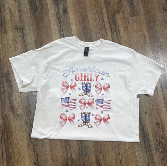 Patriotic American Girly Short Sleeve YOUTH