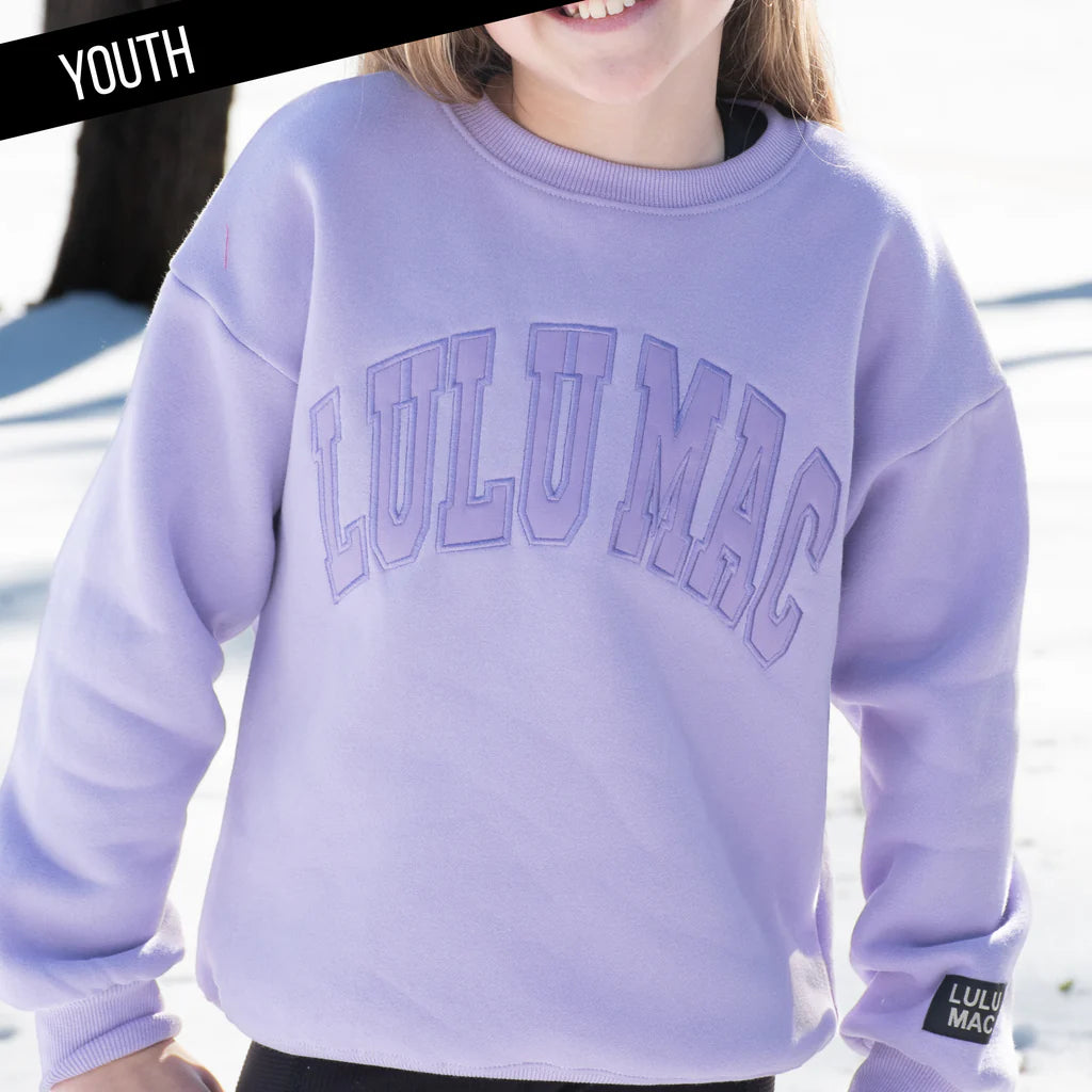 Lulu Mac YOUTH Sweatshirt Lilac Mono Stitch