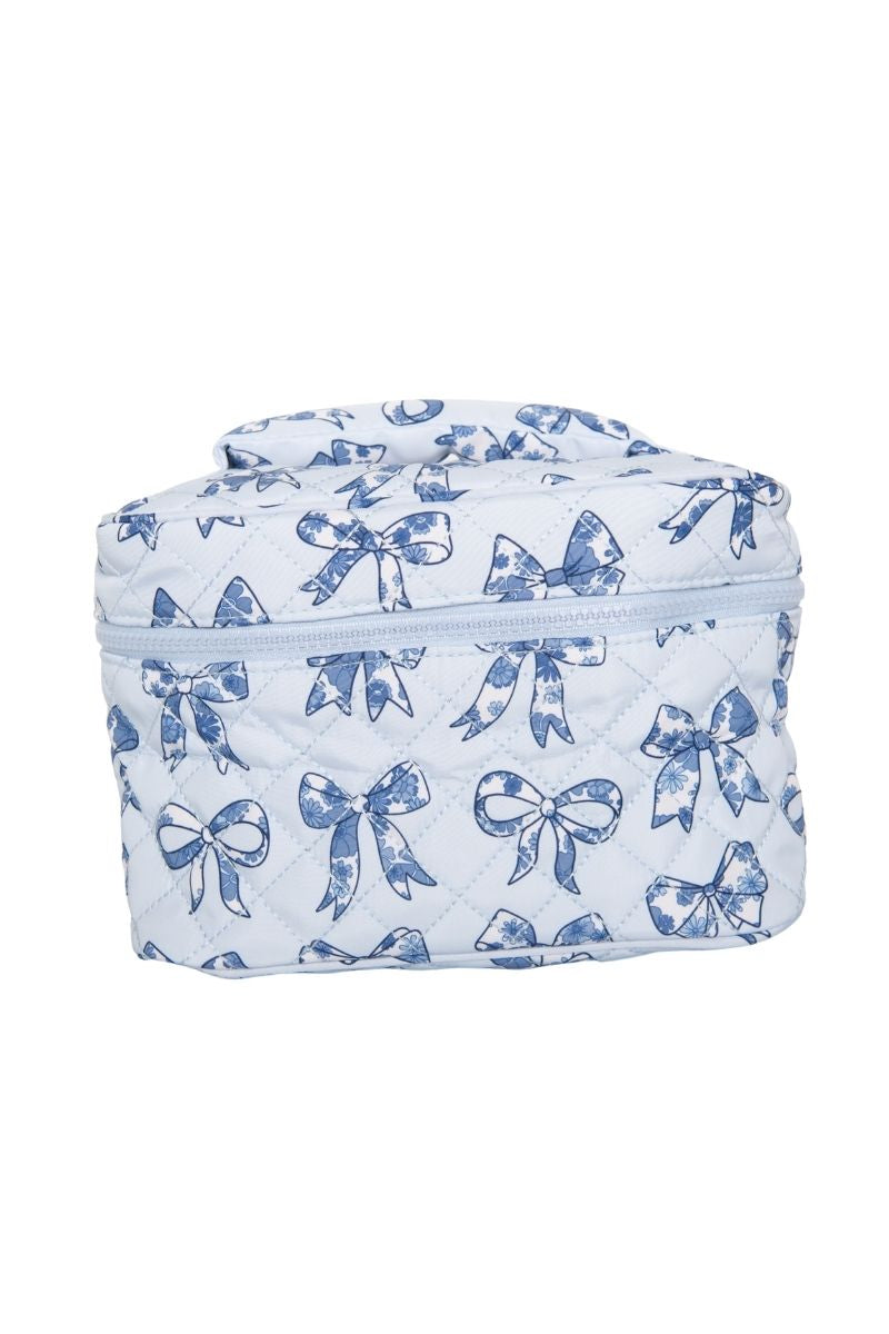 Cosmetic Bag Light Blue Bows