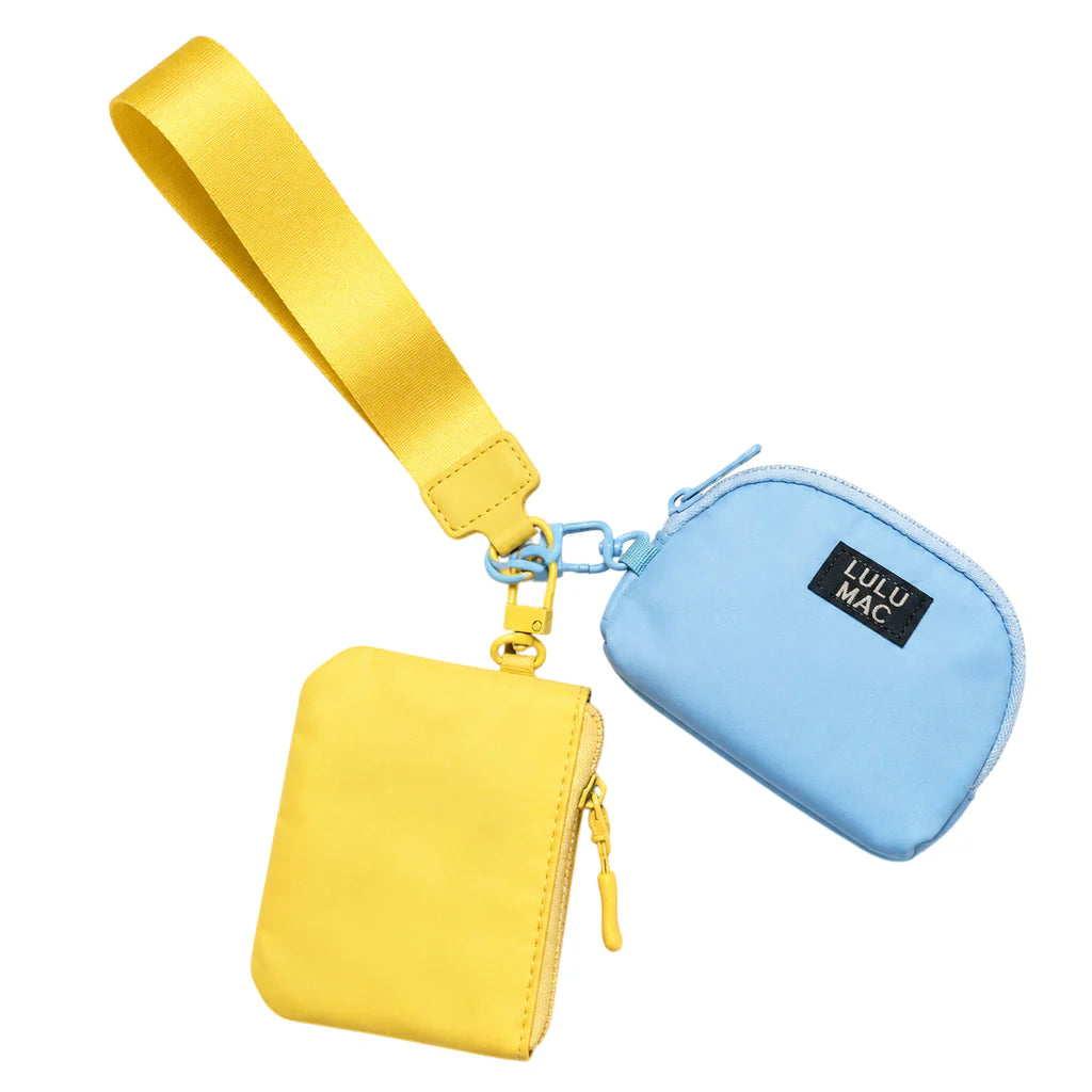 Lulu Mac Double Pouch Wristlet Butter/Blue
