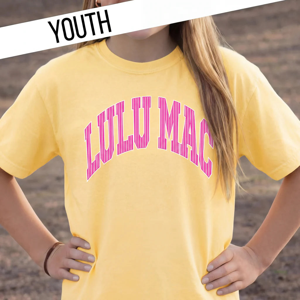 Lulu Mac Youth T-Shirt Butter Pink Stripe