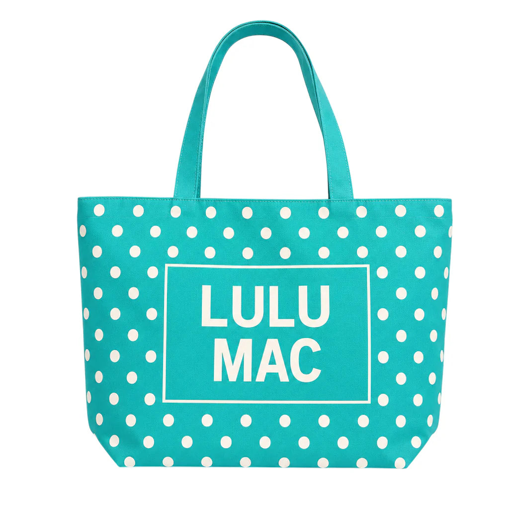 Lulu Mac Canvas Tote Mint White Dot