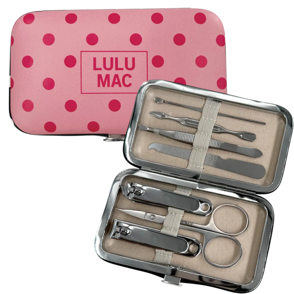 Lulu Mac Manicure Set Hot Pink Dot