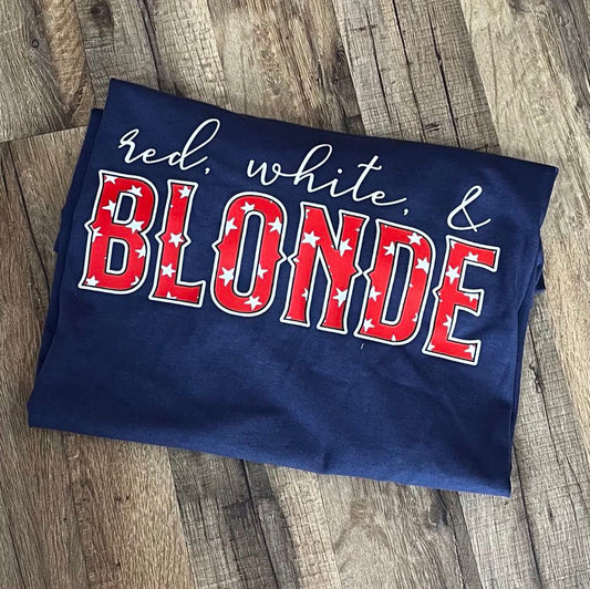 Patriotic Red, White, & Blonde Short Sleeve YOUTH