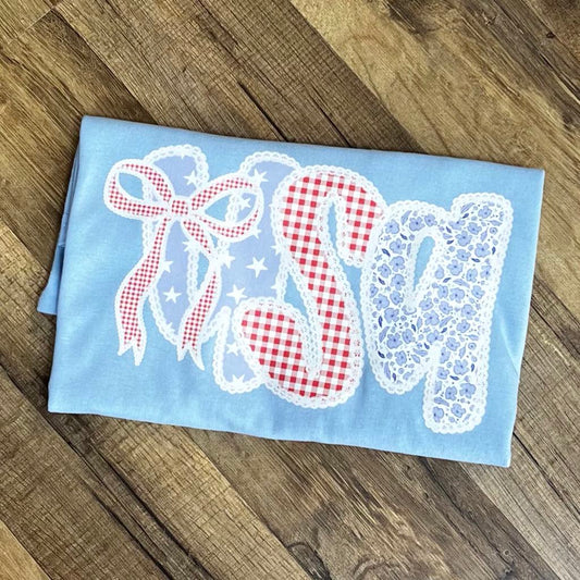 Patriotic USA Lace Short Sleeve YOUTH