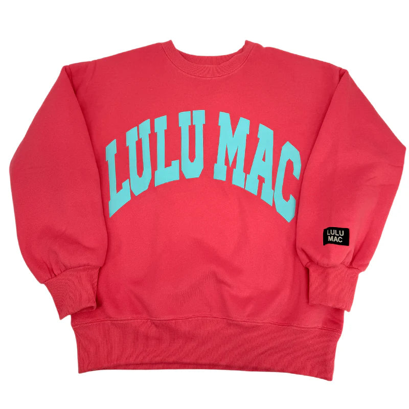 Lulu Mac Sweatshirt Coral with Mint Puff