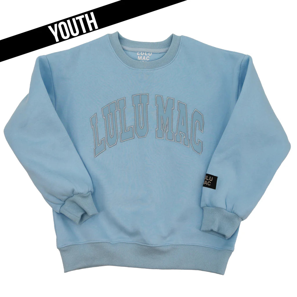 Lulu Mac YOUTH Sweatshirt Blue Mono Stitch