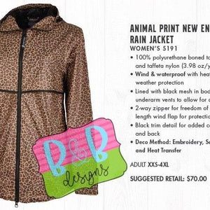 Women's Leopard Print Charles River New Englander Rain Jacket