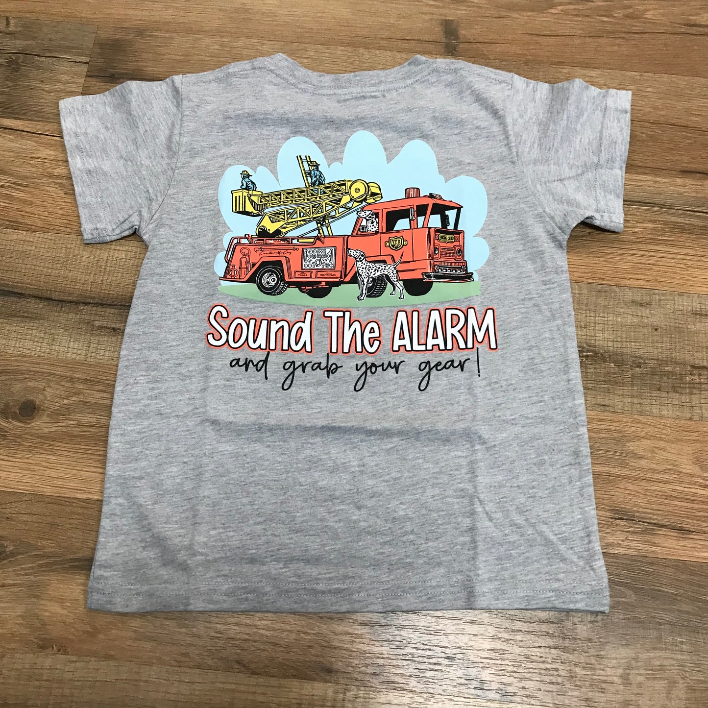 Kids' Sound The Alarm Short Sleeve Pocket Tee- Heather Gray