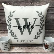 Load image into Gallery viewer, Personalized Marriage Last Name Pillow Cover - Square