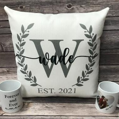 Personalized Marriage Last Name Pillow Cover - Square