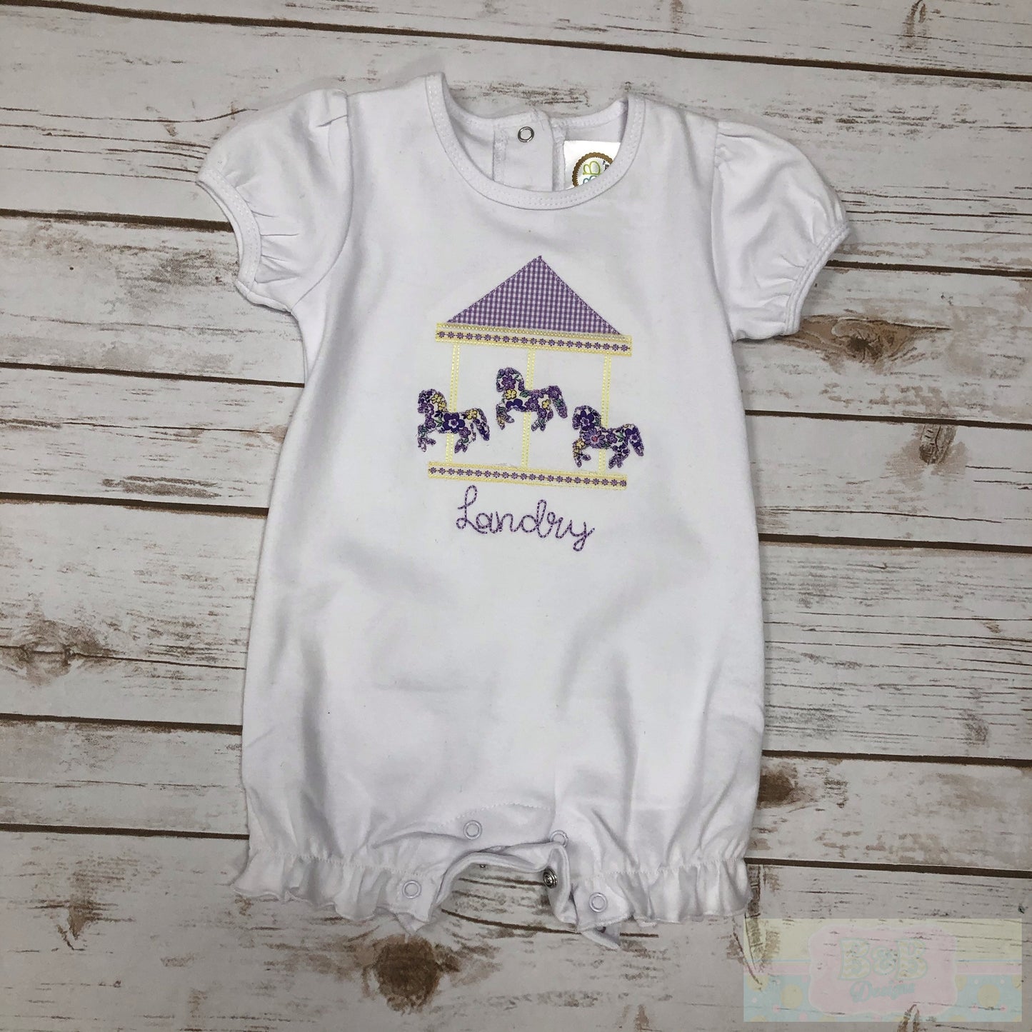 Carousel Ruffle Short Sleeve Romper
