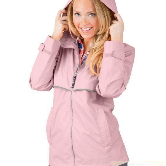 Women's Light Pink Charles River New Englander Rain Jacket