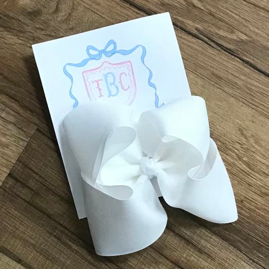 TBC White Bow Clip