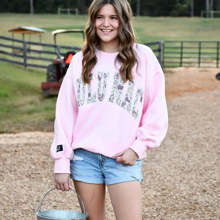 Lulu Mac Sweatshirt Light Pink with Camo