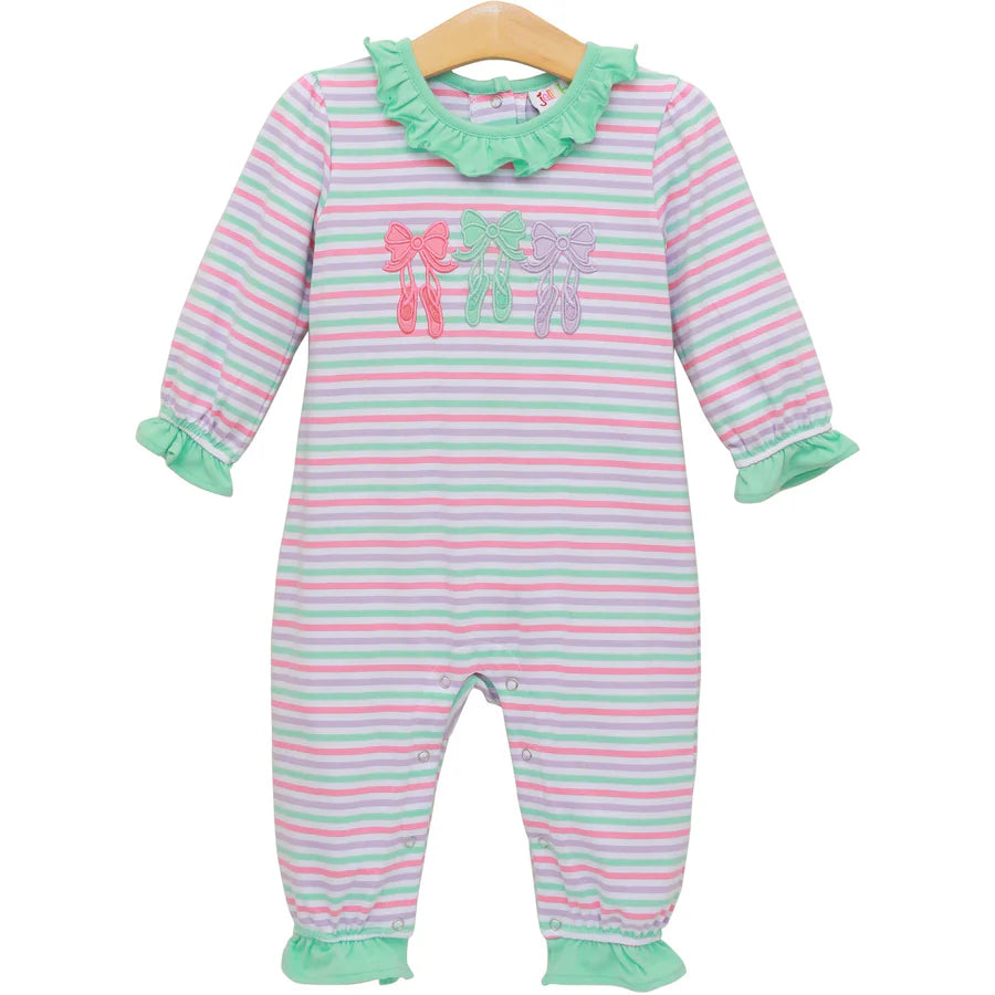 Bows & Ballet Ruffled Long Romper