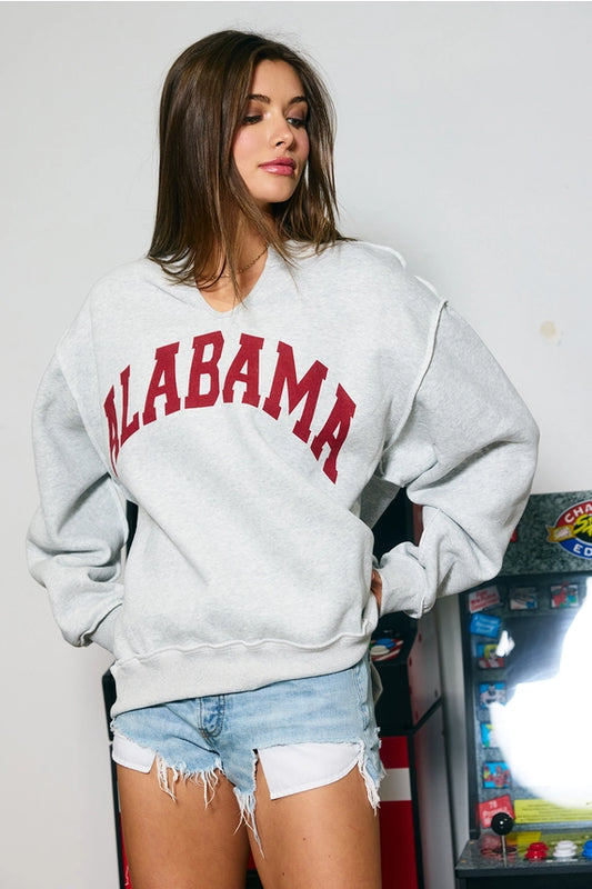 Alabama/AL Reversible Grey Pullover