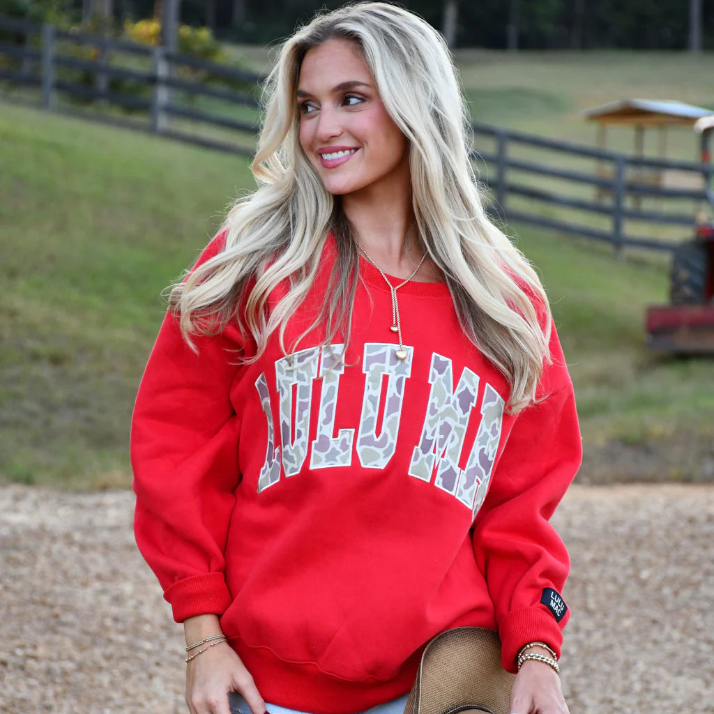 Lulu Mac Sweatshirt Red with Camo