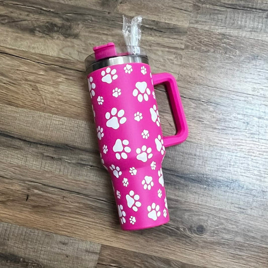 Tumbler 40oz Pink Paws
