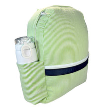 Load image into Gallery viewer, Oh Mint! Large Seersucker Backpack with Pockets