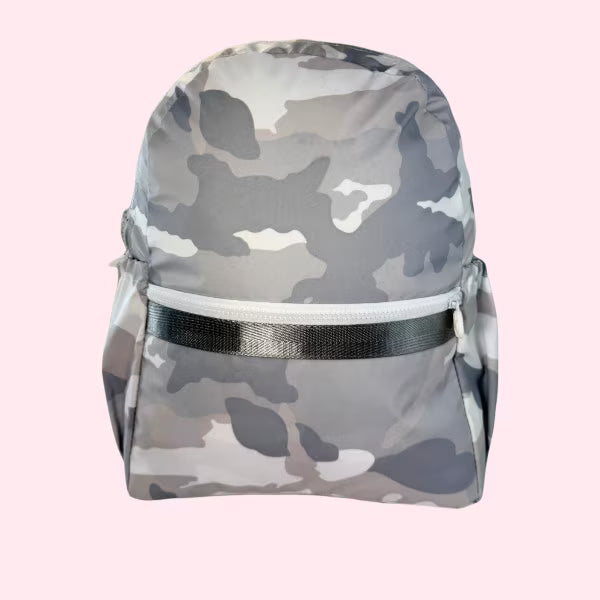Oh Mint! Large Seersucker Backpack with Pockets