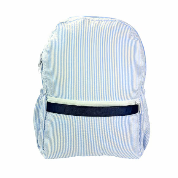 Oh Mint! Large Seersucker Backpack with Pockets
