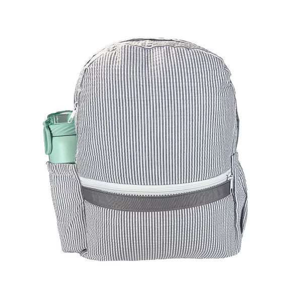 Oh Mint! Large Seersucker Backpack with Pockets