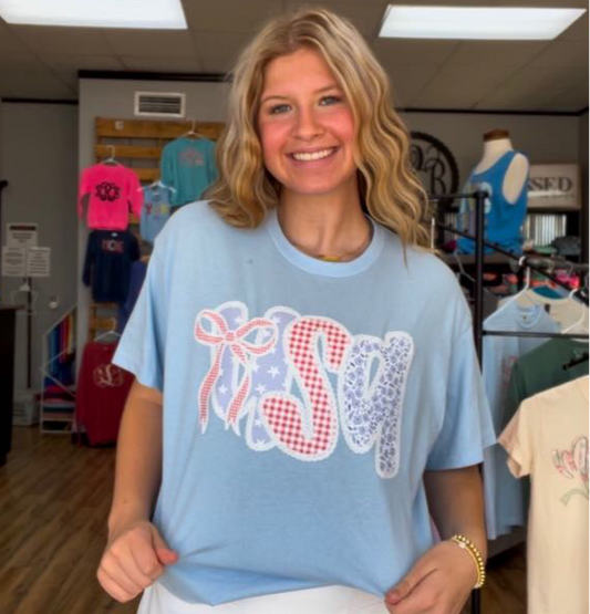 Patriotic USA Lace Short Sleeve