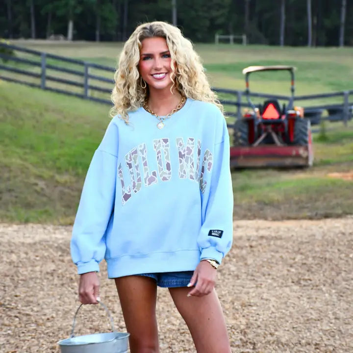Lulu Mac Sweatshirt Light Blue with Camo