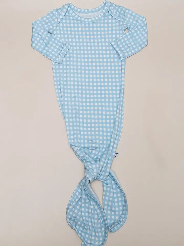 Blue Gingham- Knotted Gown