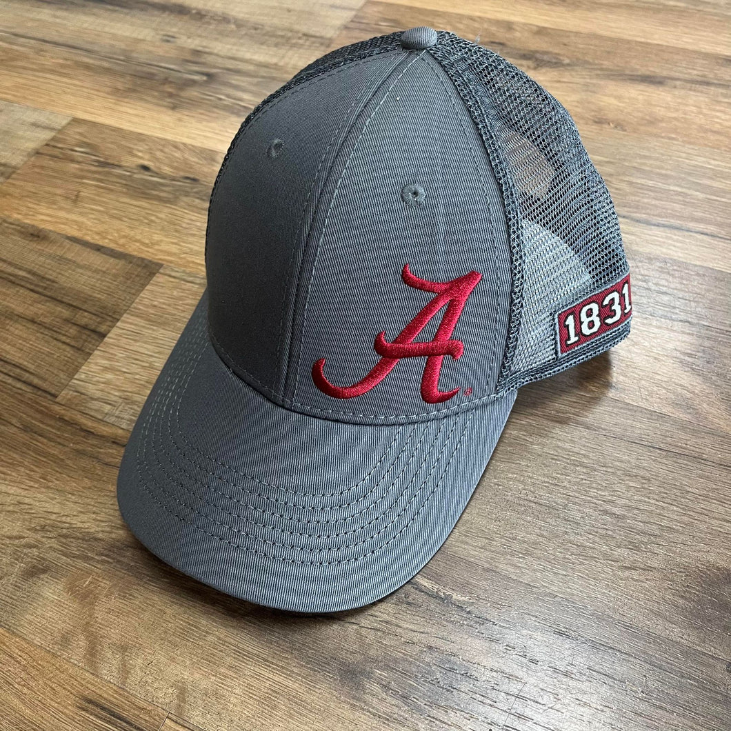 Alabama Off Center Script A Trucker Hat