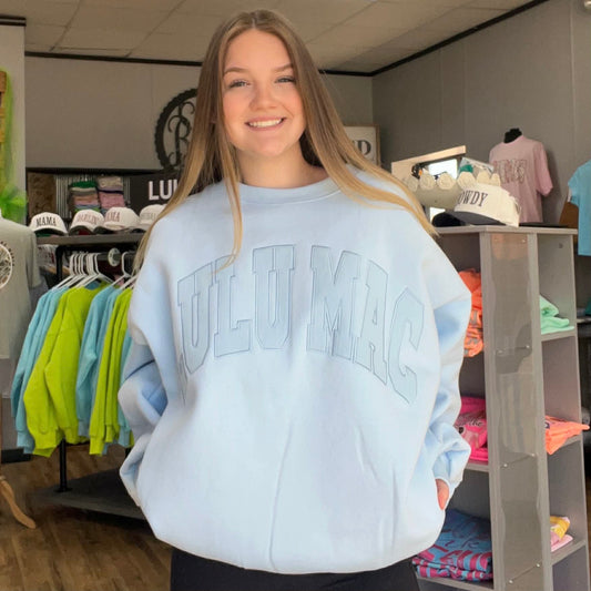 Lulu Mac Sweatshirt Blue on Blue Stitch